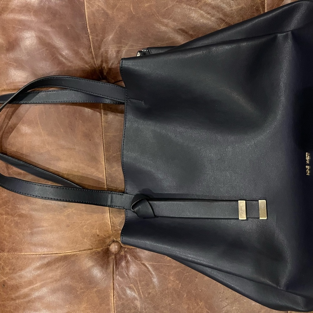 Nine West navy satchel